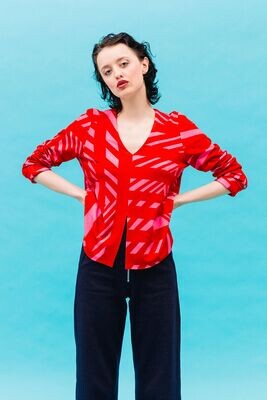 Blusenpulli PALM red/pink