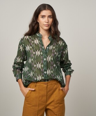 Bluse CAMU ethno print grün
