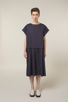 Kleid mit Wickelgürteln dunkelblau