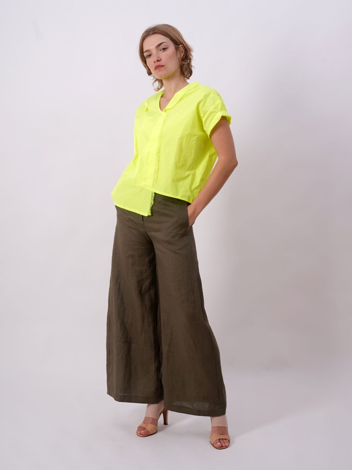 Leinenhose khaki, Grösse: M