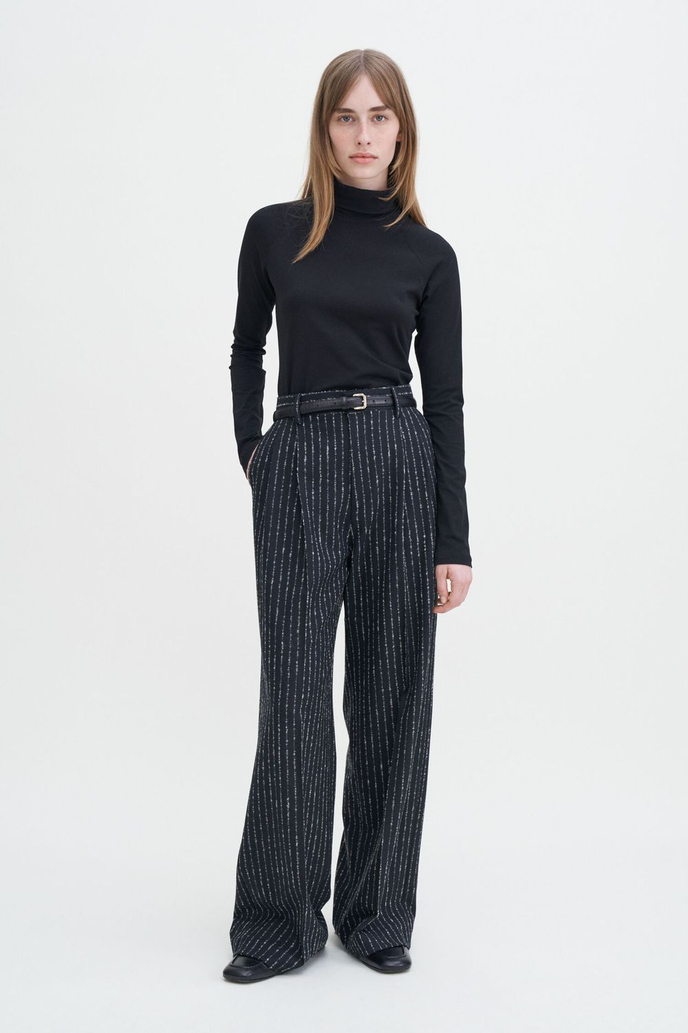 Darcey pinstripe trousers black