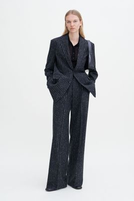 Davina pinestripe blazer black
