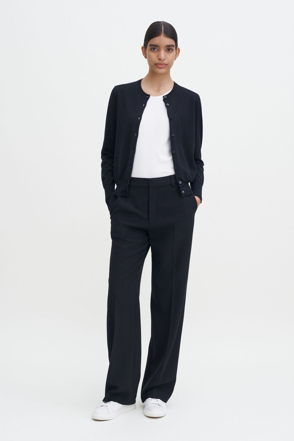 Merino short Cardigan black