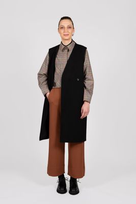 Long-Gilet schwarz