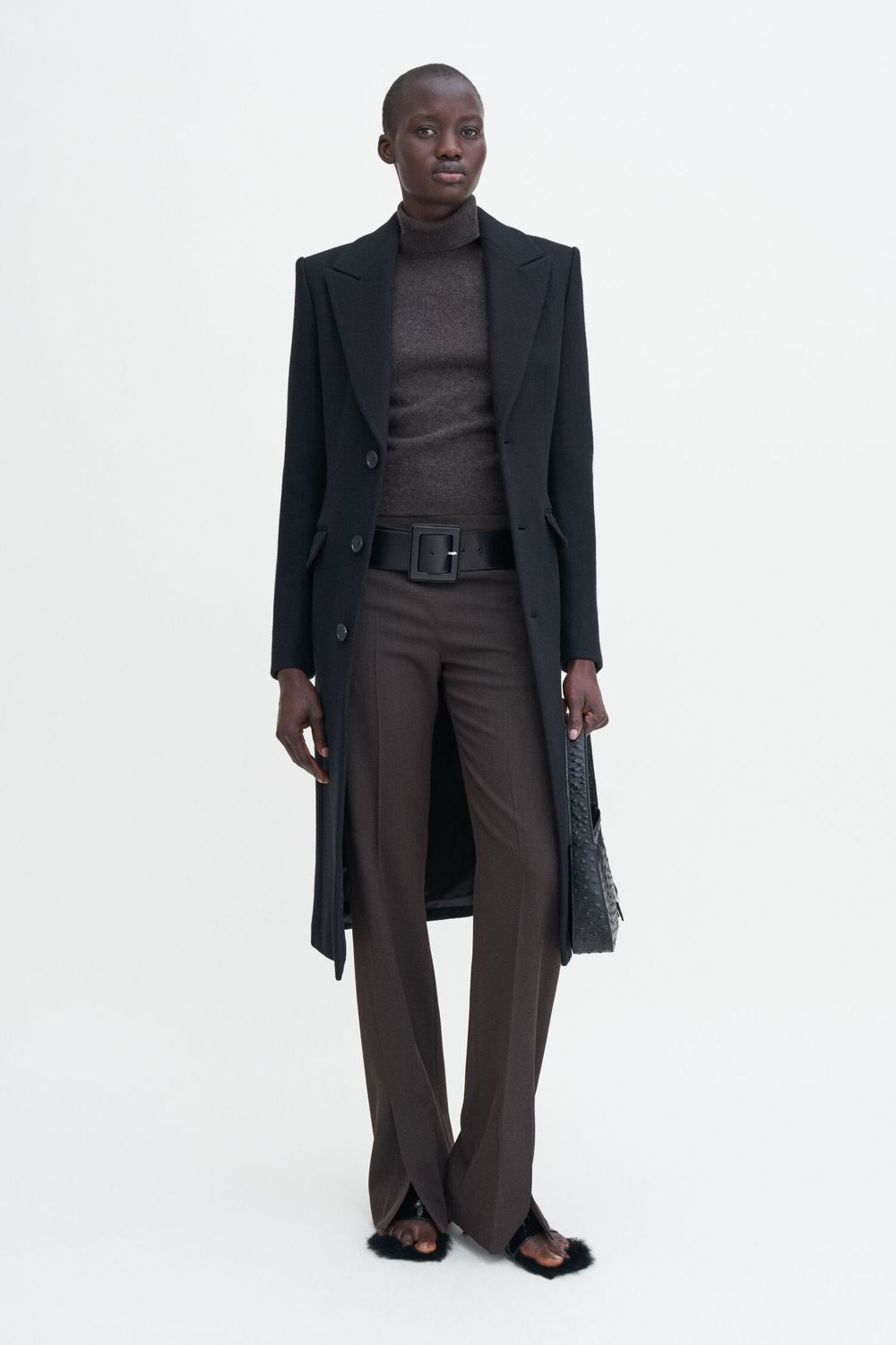 Slim Wool Coat black