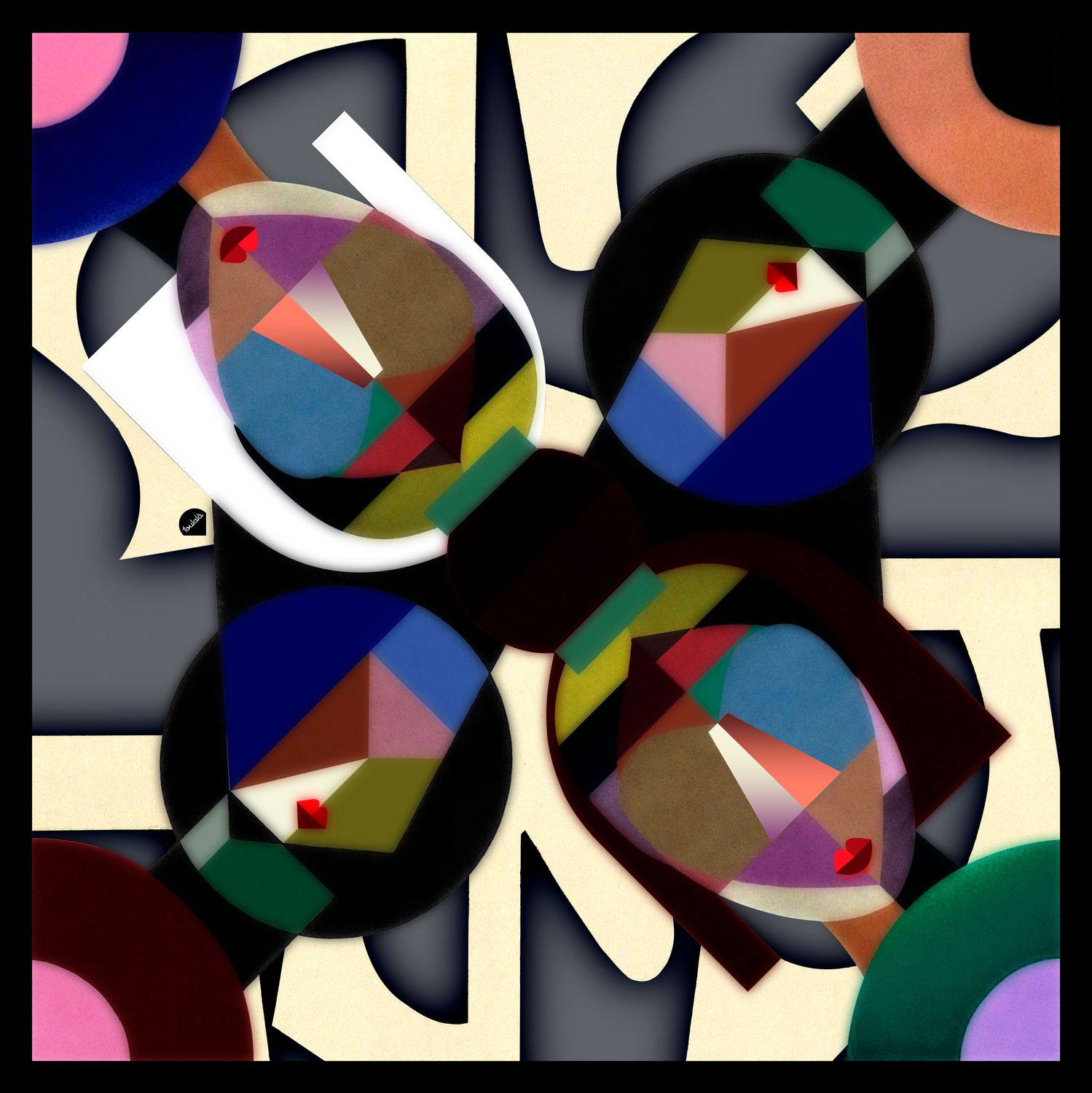 Grand Foulard Maskerade Double Face Wool ultramarin