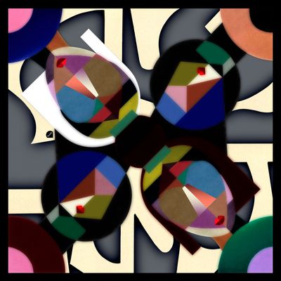 Grand Foulard Maskerade Double Face Wool ultramarin