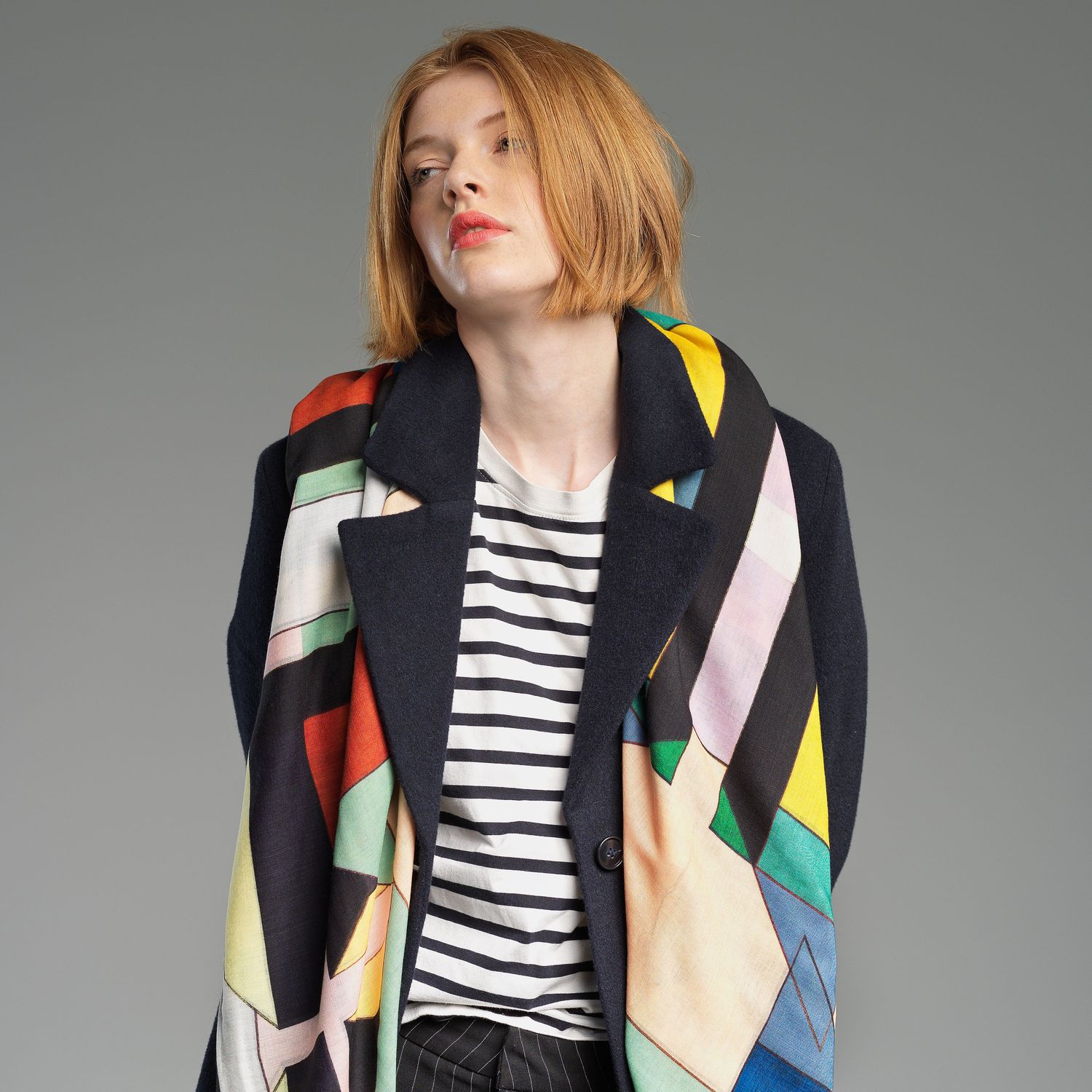Grand Foulard Merci Double Face Wool hazel