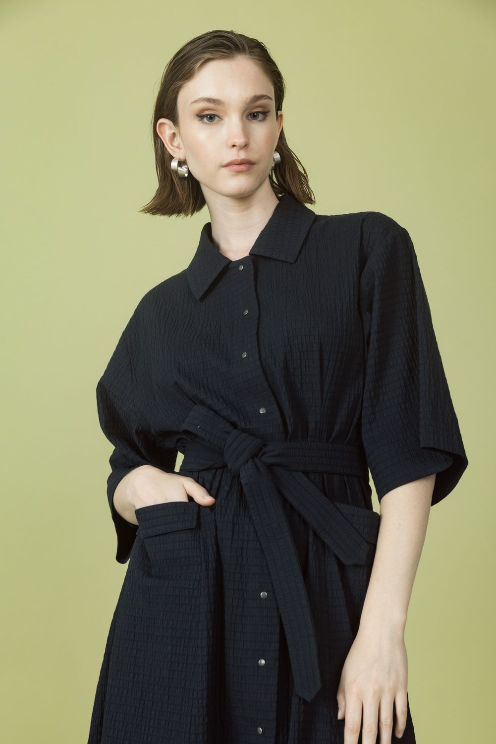 Kleid &quot;THYMIAN&quot; Seersucker nachtblau