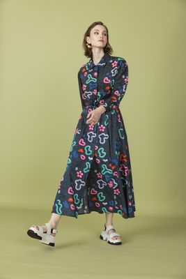 Bluse &quot;EMOTIES&quot; nachtblau/multicolor