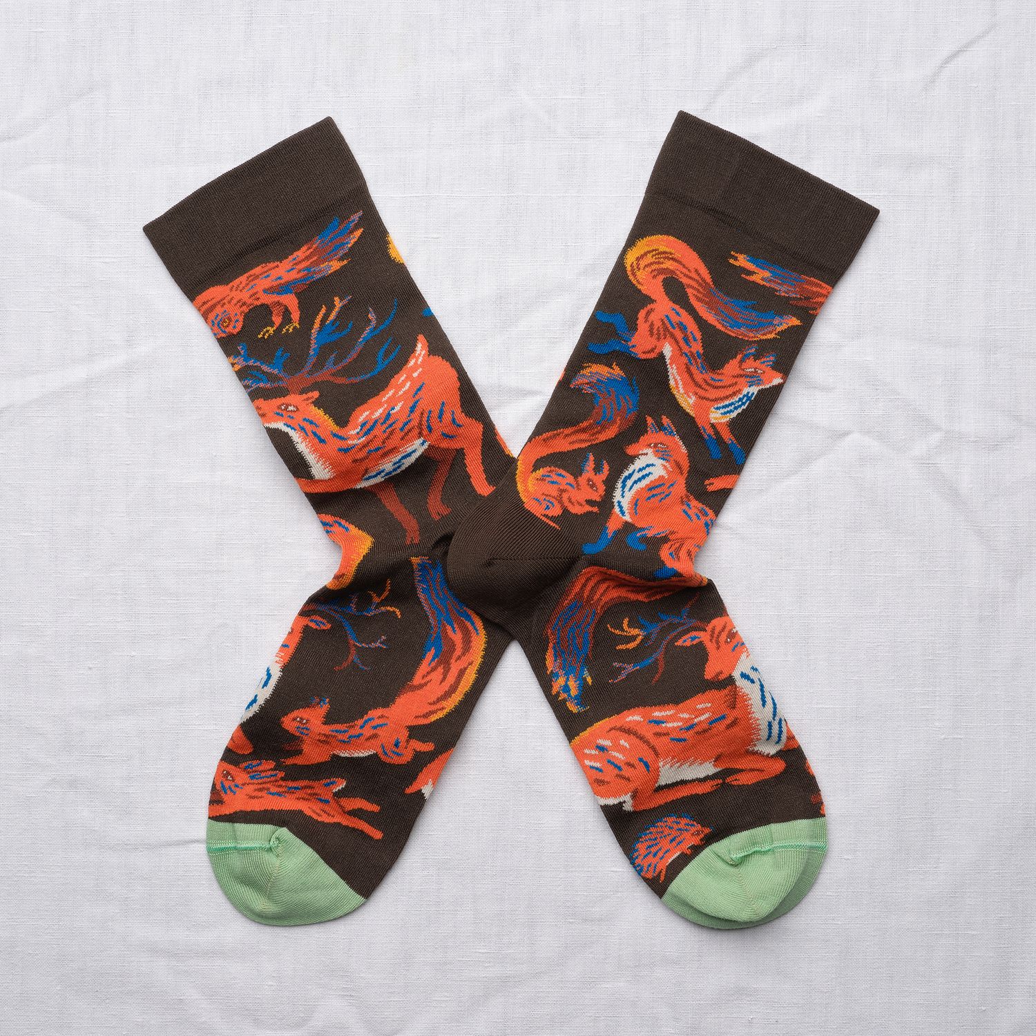Socken Orange Tiere