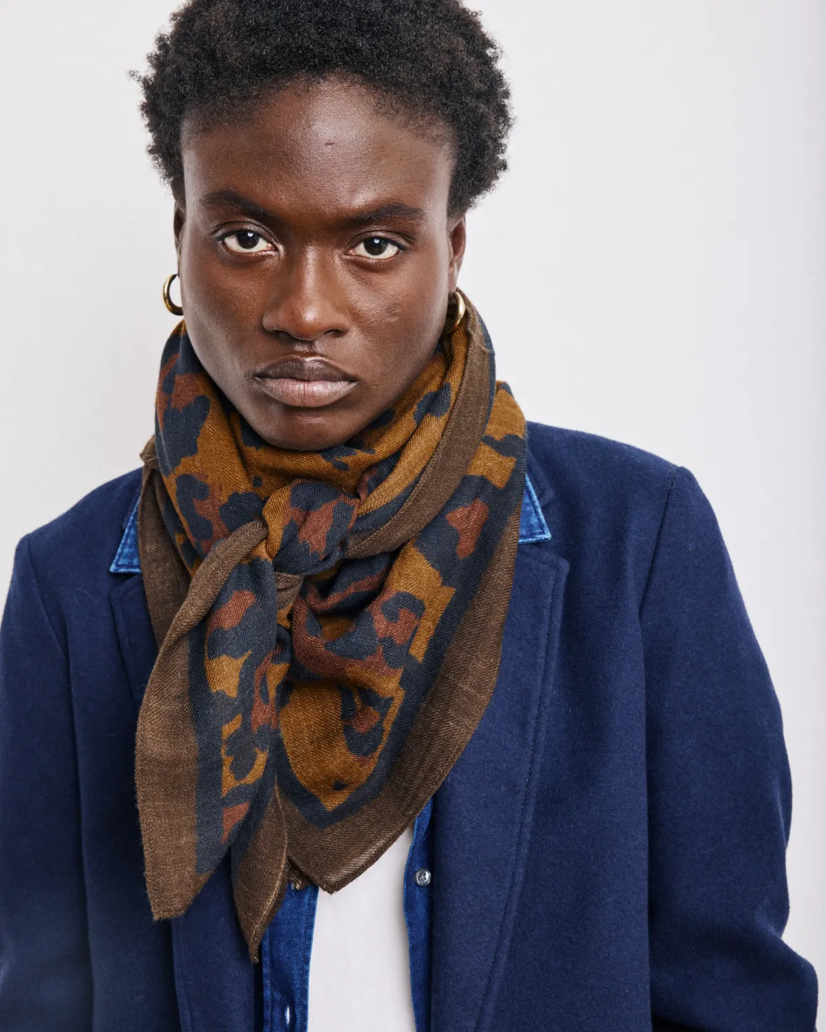 Foulard LEOPARD Bronze/Khaki