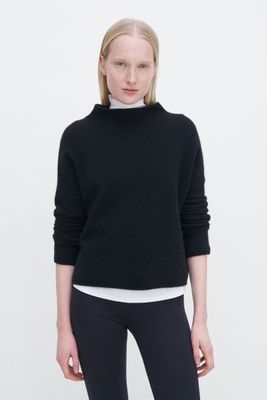 MIKA Yak Sweater Funnelneck  schwarz