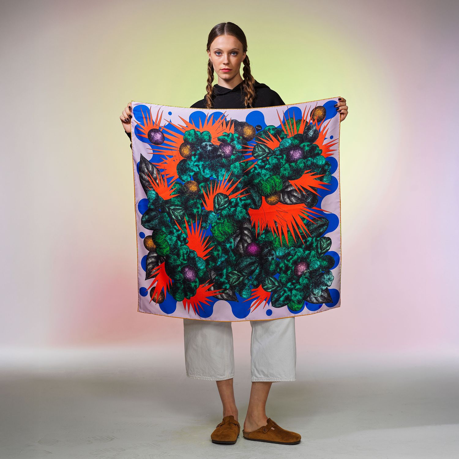 Foulard Carré SAUVAGERIE papaya