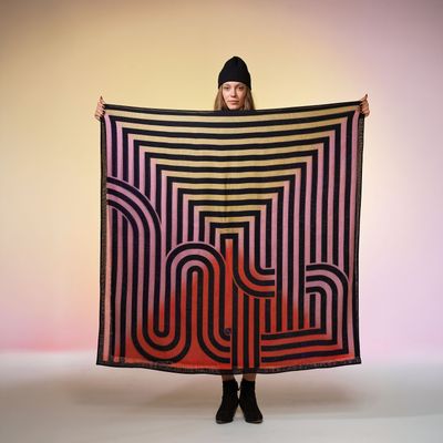 Grand Foulard Double Face Wool PISTE lolly