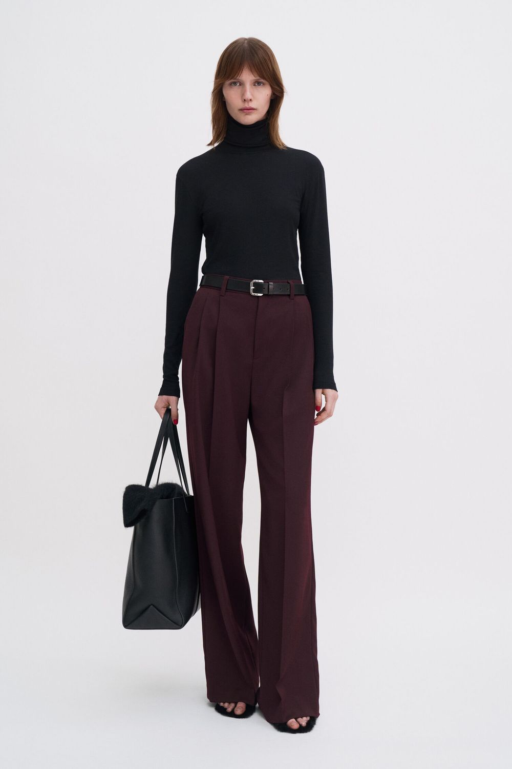 DARCEY wool trousers dark burgundy