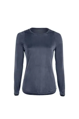 Cupro long sleeve midnight blue