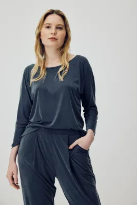 Cupro plain top midnight blue