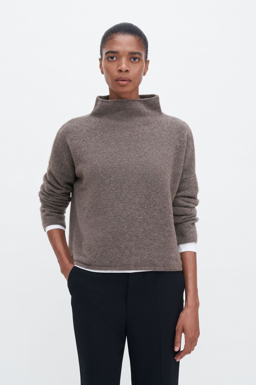 MIKA Yak Sweater dark taupe melange
