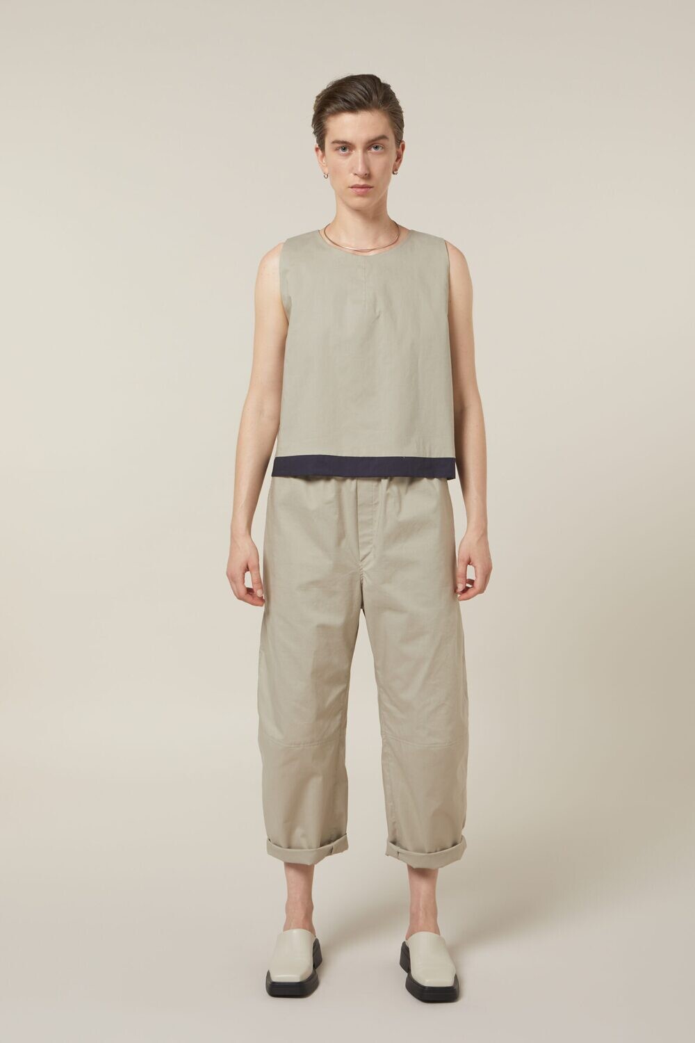 Top reversibel beige/dunkelblau