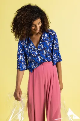 Bluse LIQUOR blau/blau