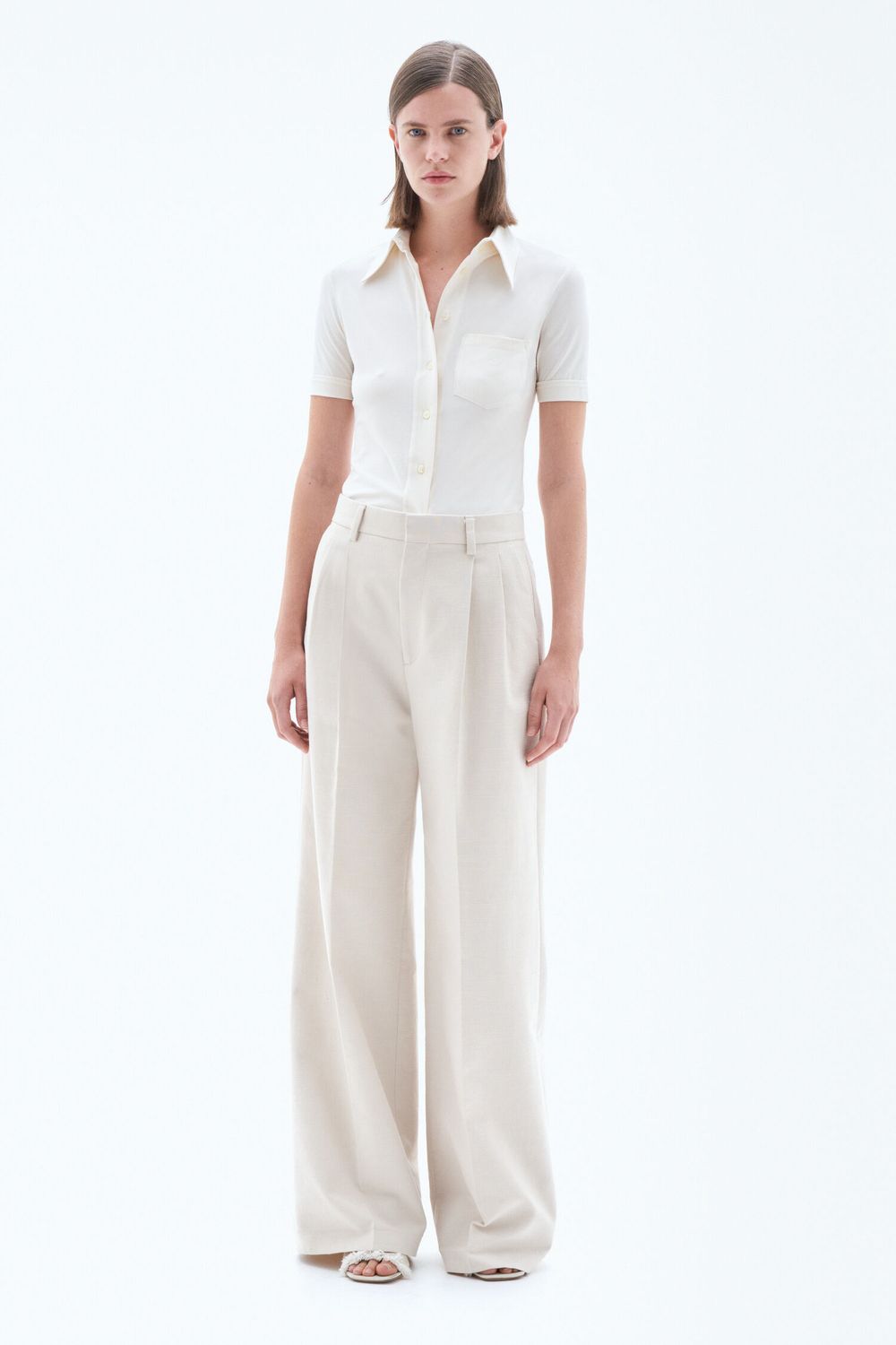 DARCEY cotton linen trousers ivory