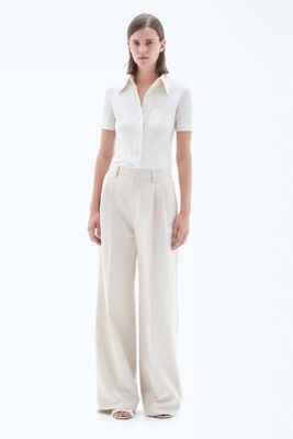 DARCEY cotton linen trousers ivory