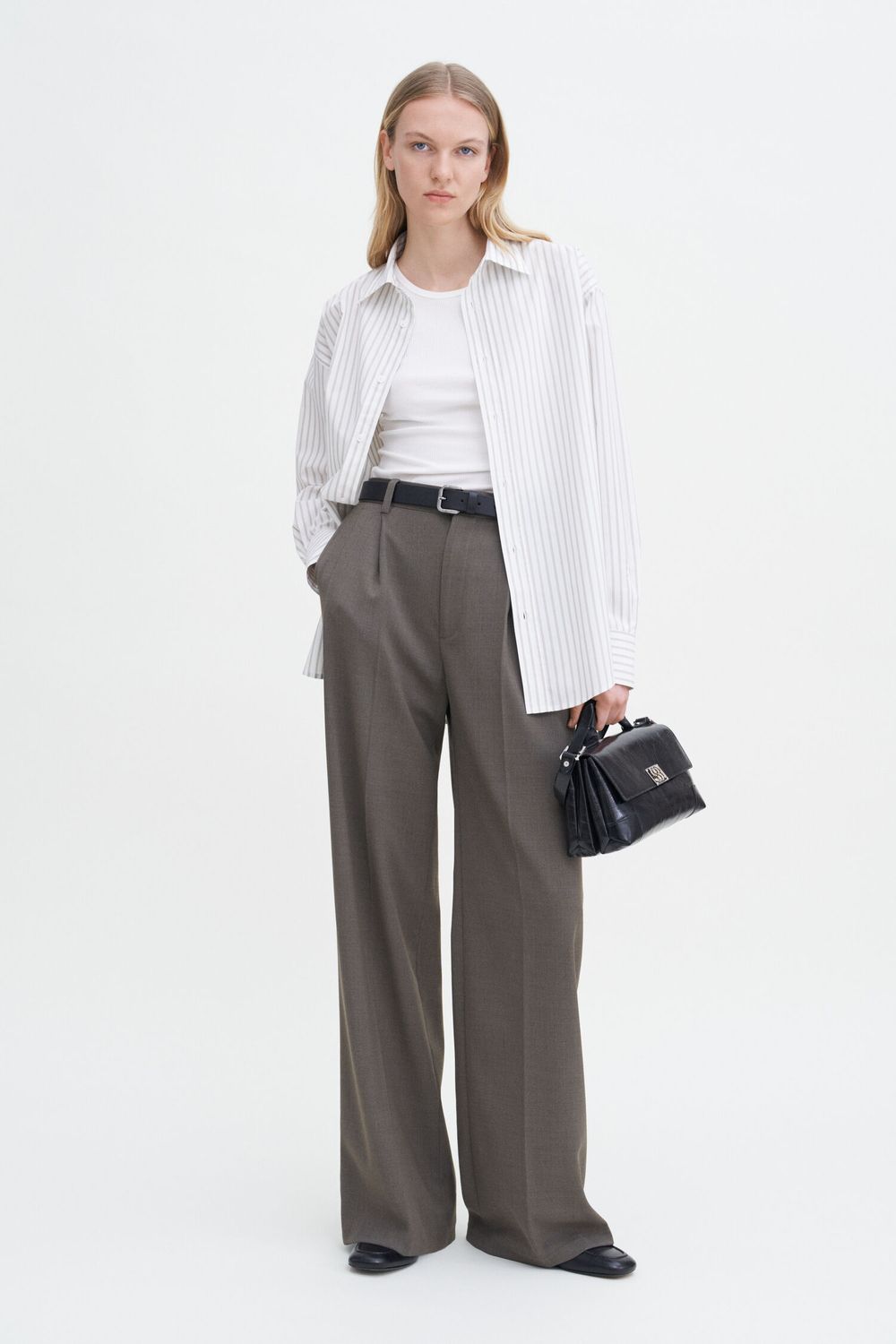 DARCEY wool trousers driftwood
