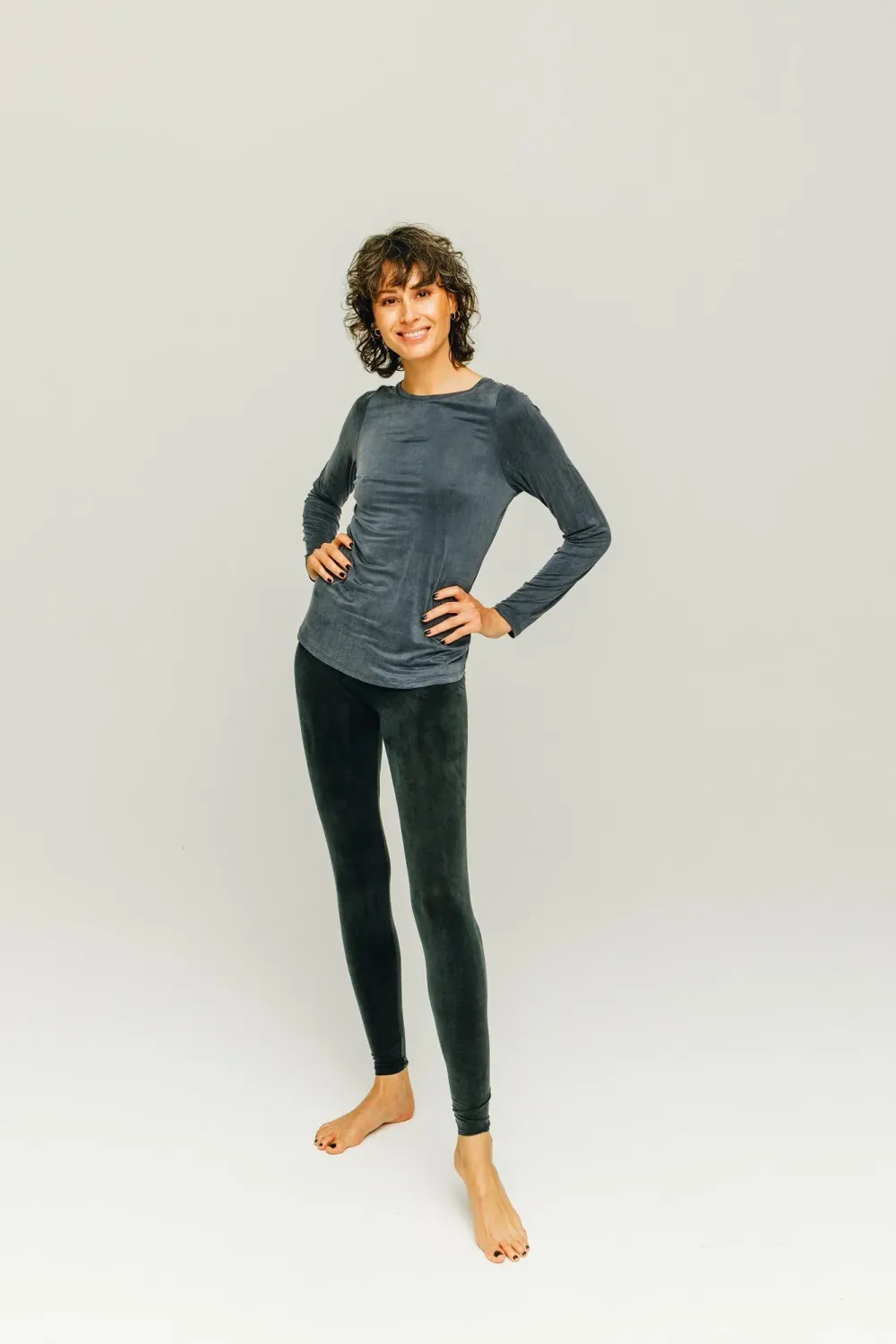 Cupro long sleeve graphite