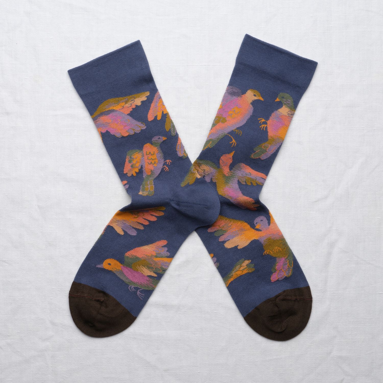 Socken Vögel jeansblau