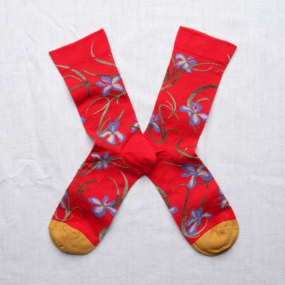 Socken Lilien rot lila