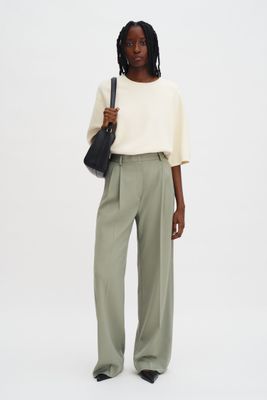 DARCEY wool trousers light green