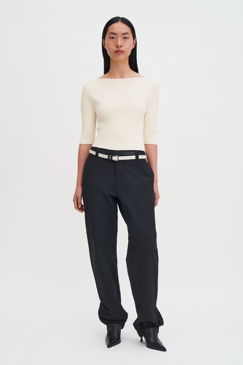 Boatneck Rib Top off-white
