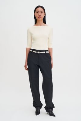 Boatneck Rib Top off-white