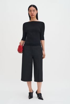 Boatneck Rib Top black
