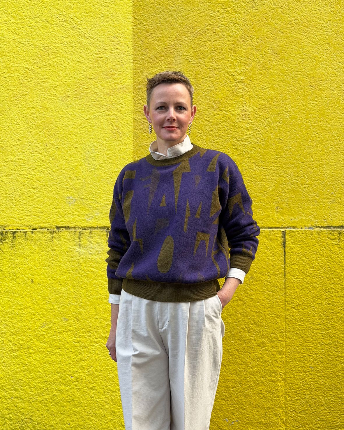 MAI I AM 20 Pullover mustard+violett