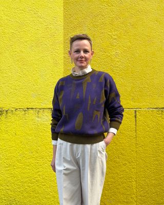 MAI I AM 20 Pullover mustard+violett