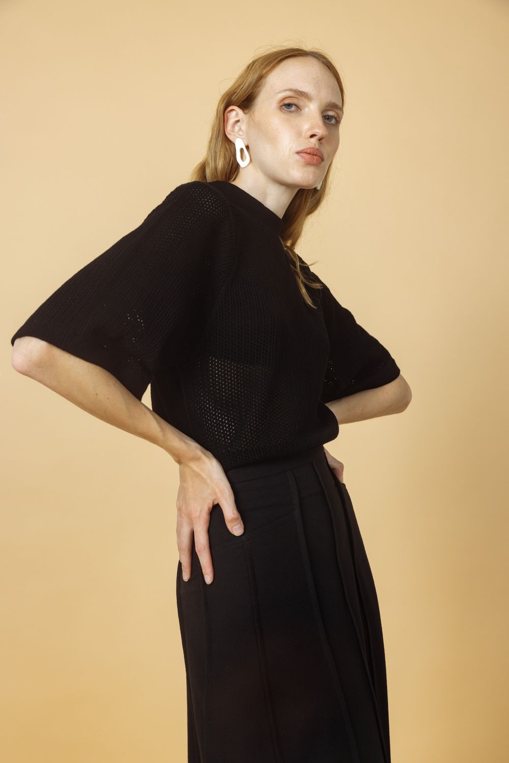 Strickshirt LOOP black