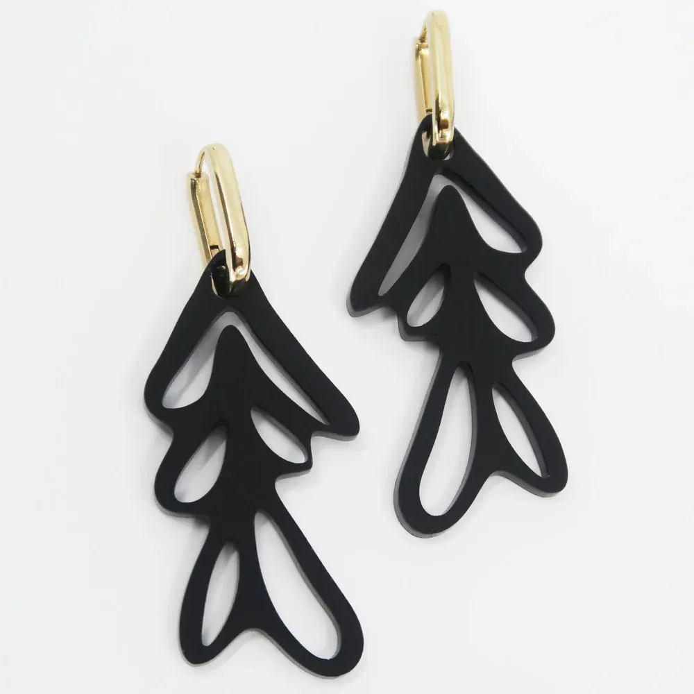 ALGAE 01 Ohrringe black/gold