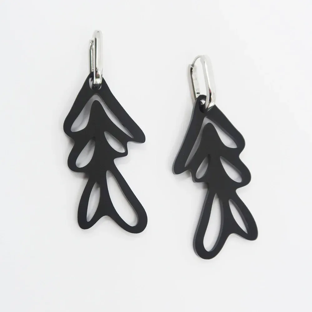 ALGAE 01 Ohrringe black/silver