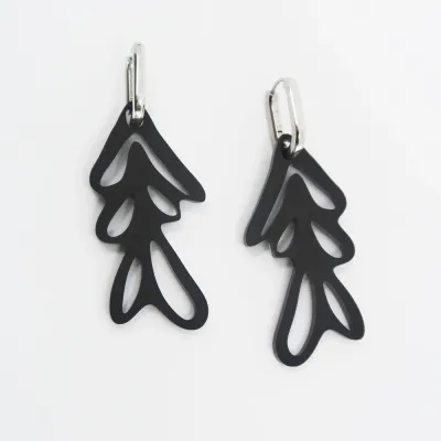 ALGAE 01 Ohrringe black/silver