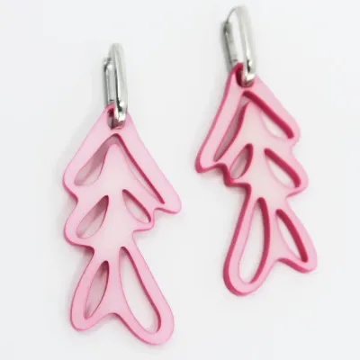 ALGAE 01 Ohrringe pink-dyed iridescent/silver