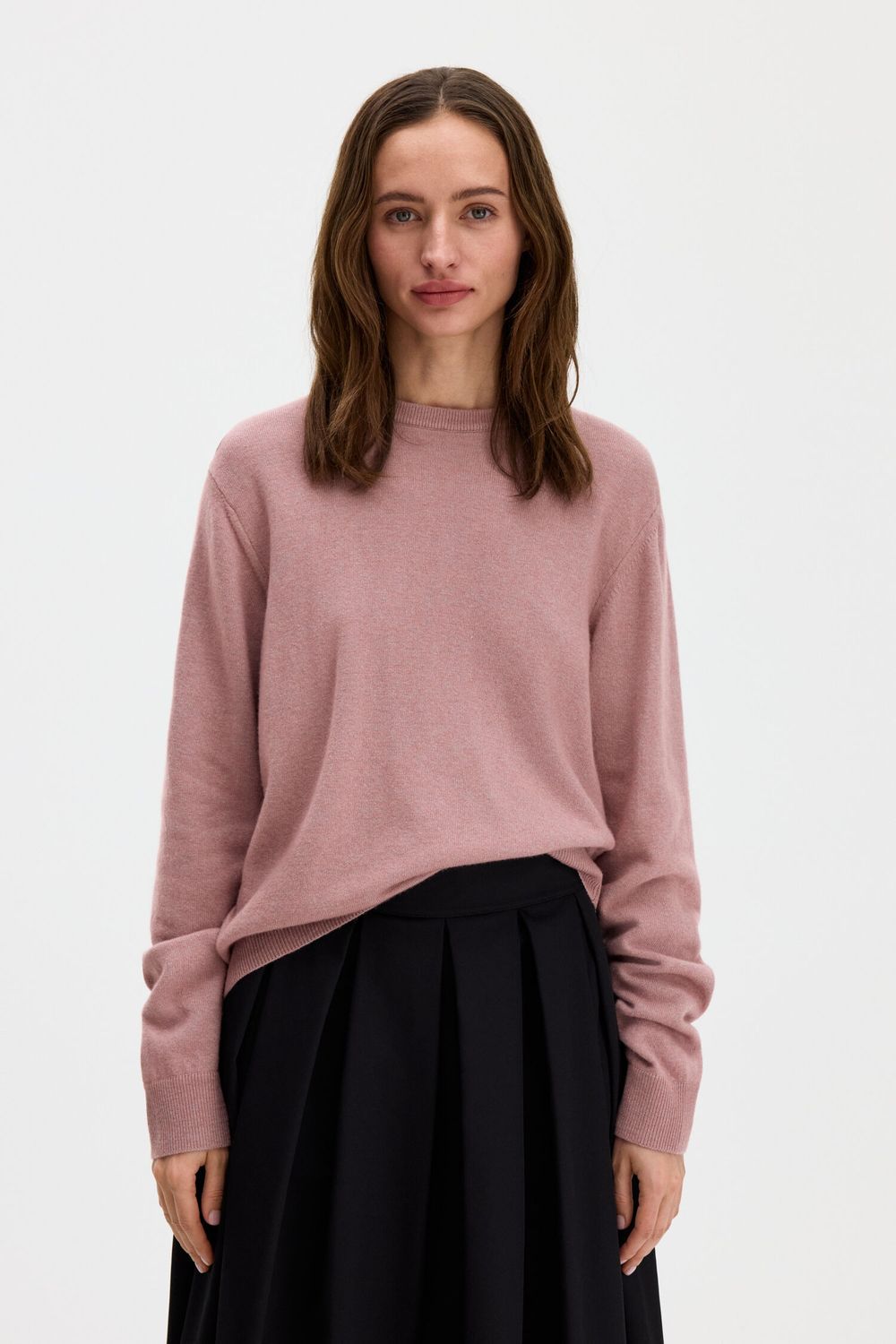 Soft Wool Crewneck Sweater light pink