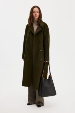 AMELIA Double Coat dunkel moss grün