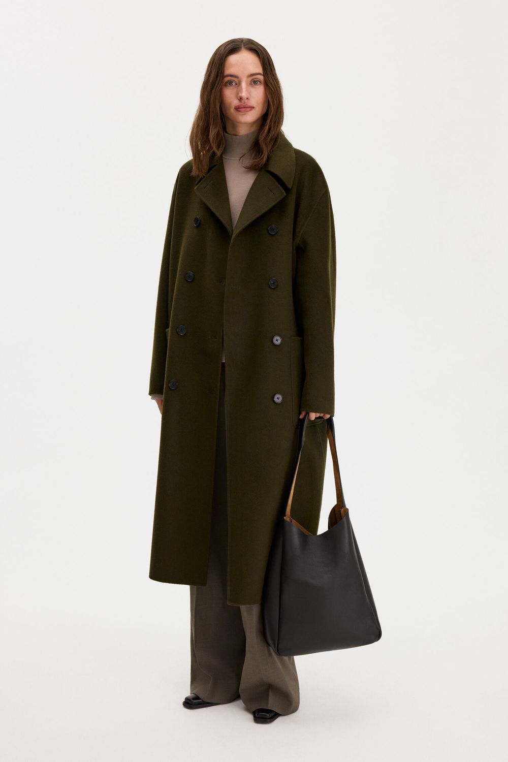 AMELIA Double Coat dunkel moss grün