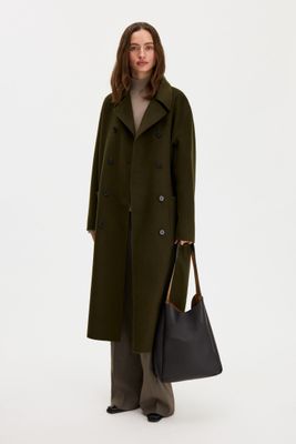 AMELIA Double Coat dunkel moss grün