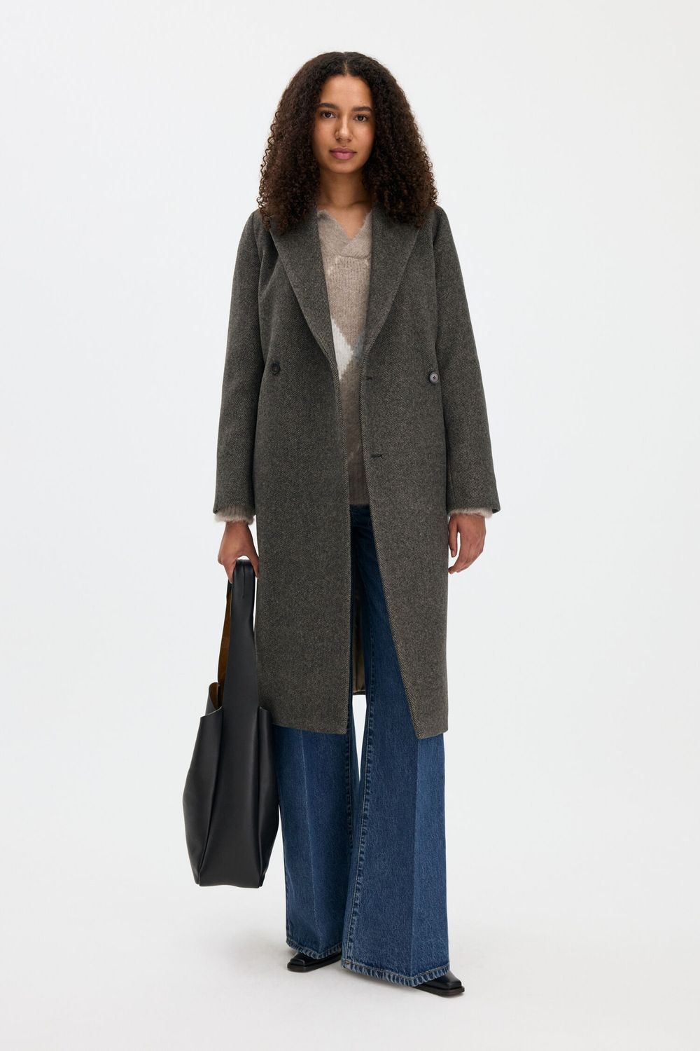 CHARLOTTE twill belted coat