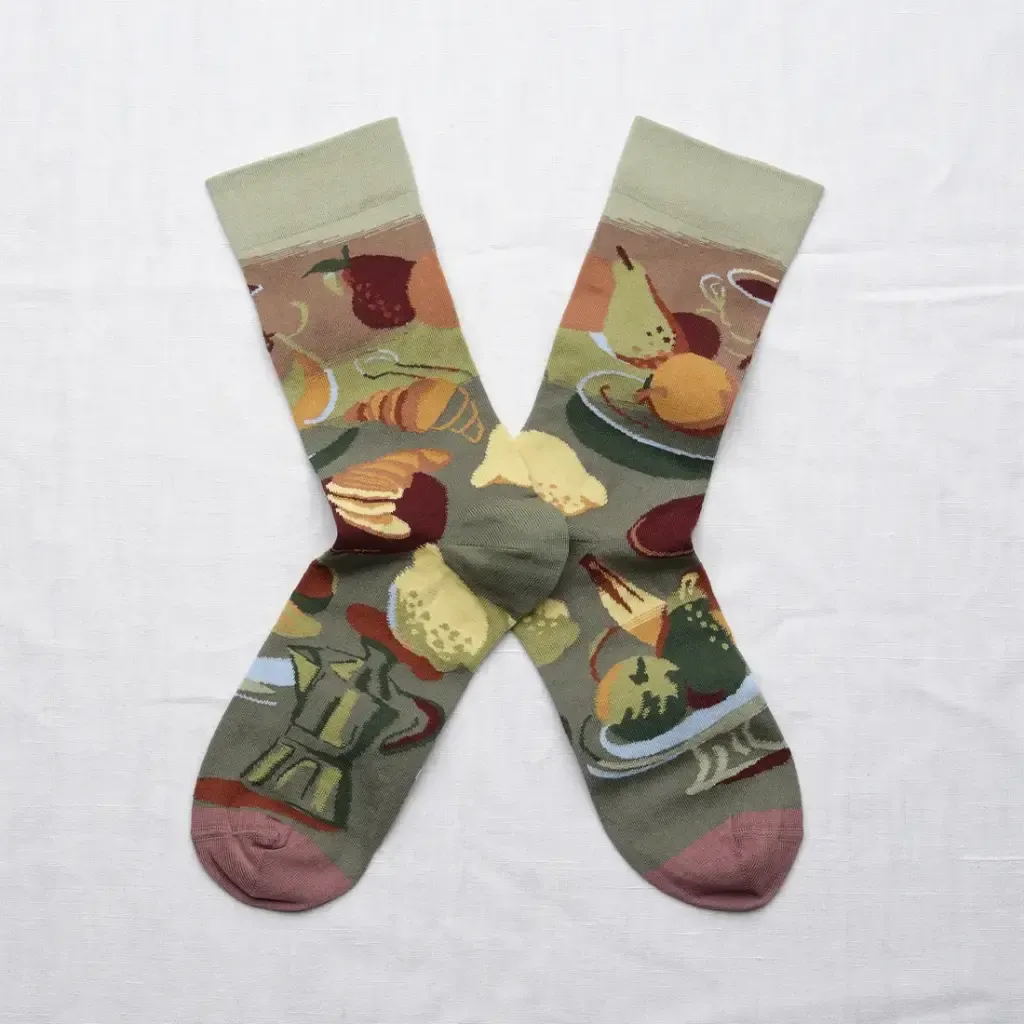 Socken Kaffee und Gipfeli