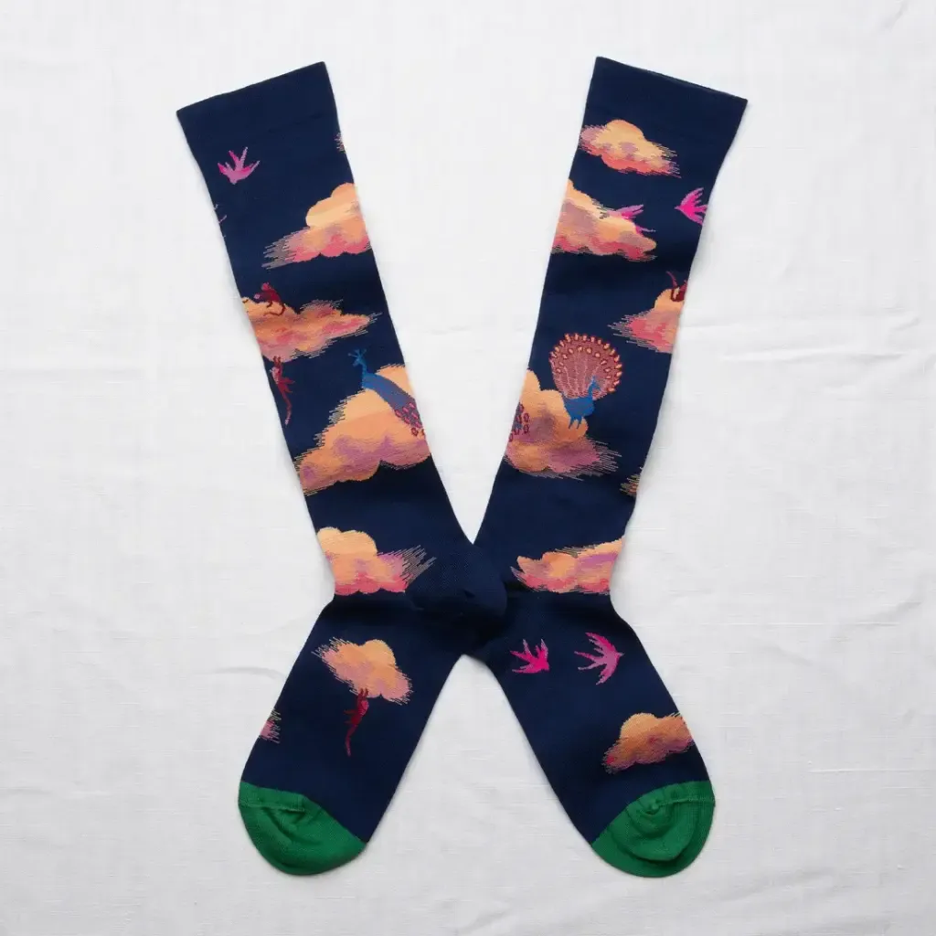 Kniesocken Wolken