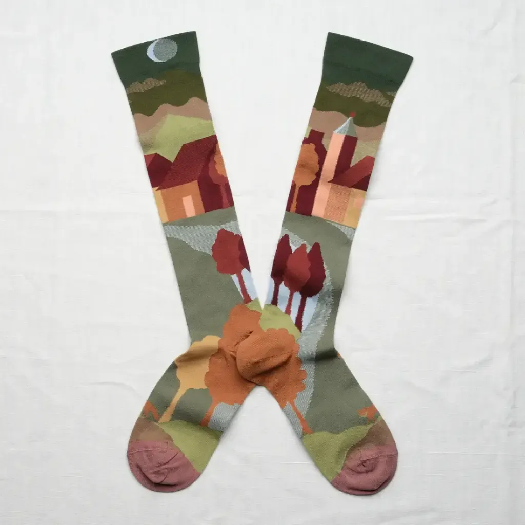 Kniesocken Herbstlandschaft